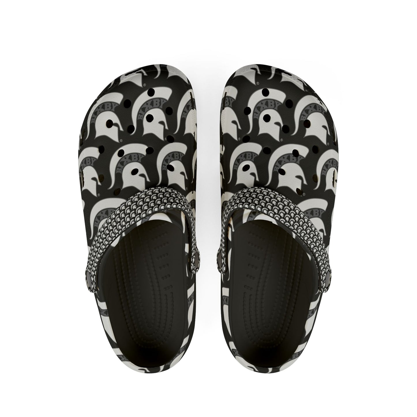 Spartan White Logo Crocs