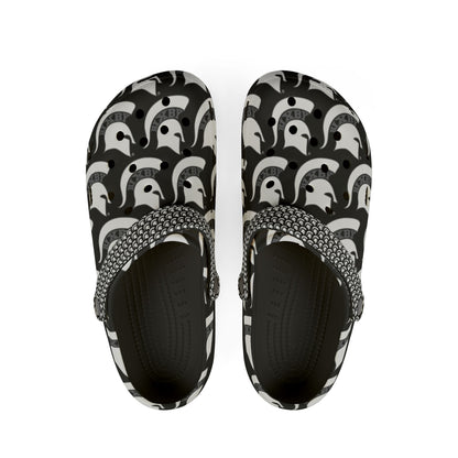 Spartan White Logo Crocs