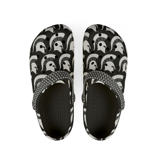 Spartan White Logo Crocs