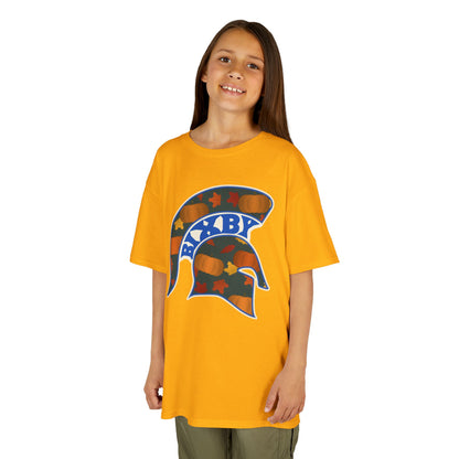 Bixby Spartans Pumpkin Patch Helmet Youth Tee – Kids Fall Game Day Shirt