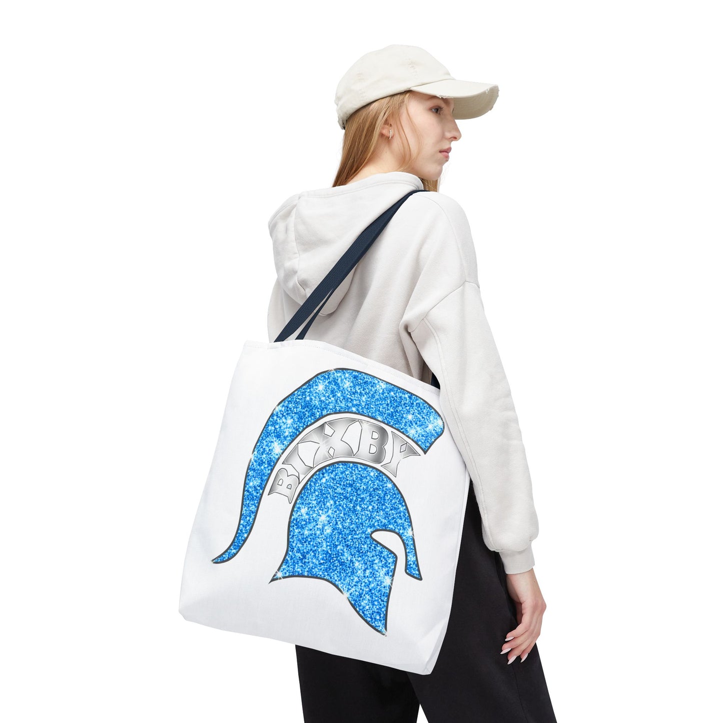 Bixby Spartans Blue Bling Polyester Tote Bag