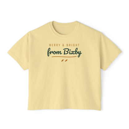 Merry & Bright from Bixby Boxy Comfort Colors Tee