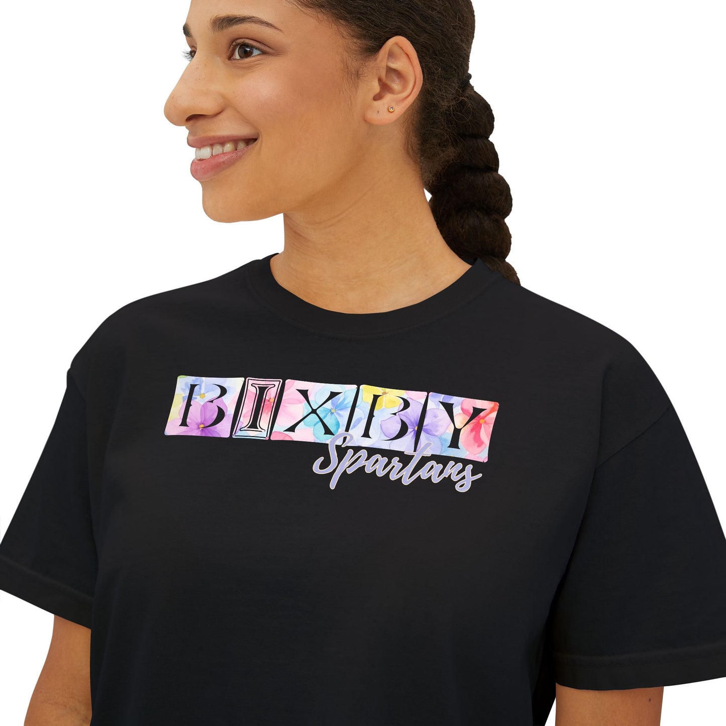 Bixby Spartans Comfort Colors Spring Pastel Boxy Tee
