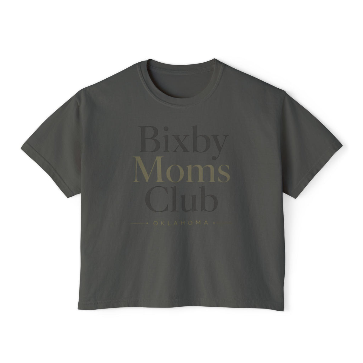 Bixby Moms Club Boxy Tee — Women's Local Mom Group Shirt (Oklahoma)