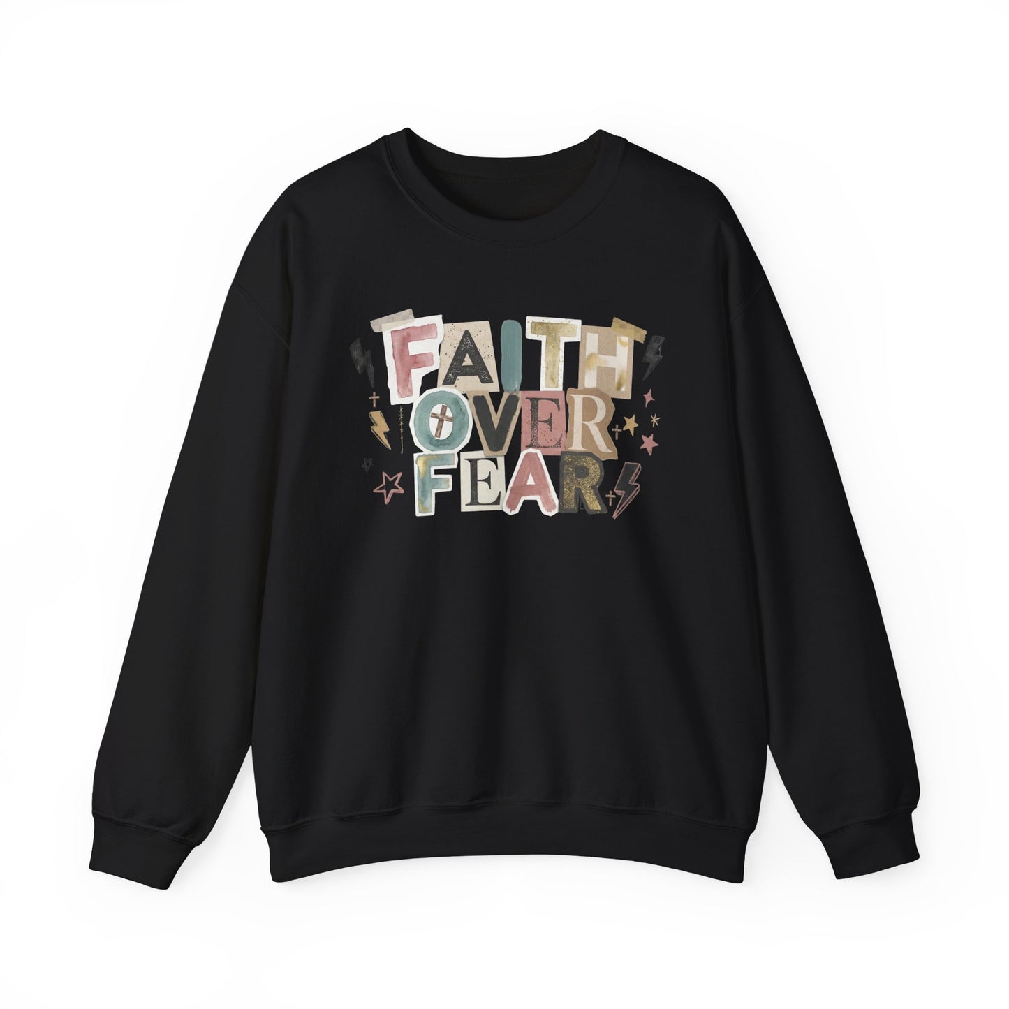 Faith Over Fear Gildan Sweatshirt | Inspirational Graphic Crewneck