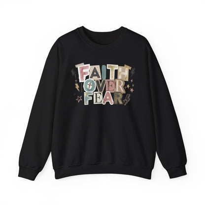 Faith Over Fear Gildan Sweatshirt | Inspirational Graphic Crewneck