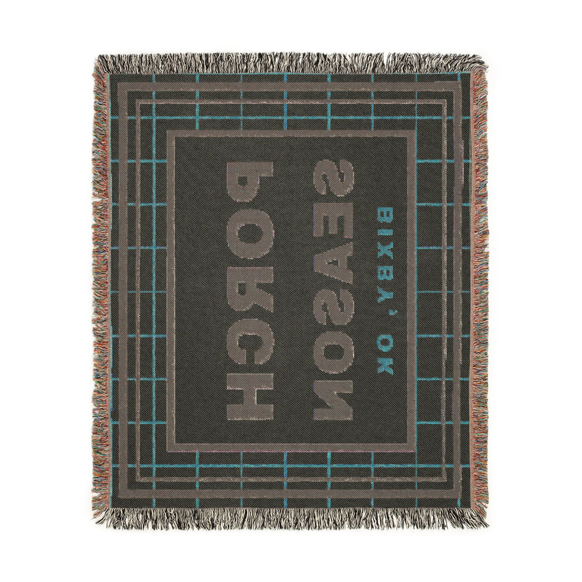Porch Season Windowpane Woven Throw Blanket