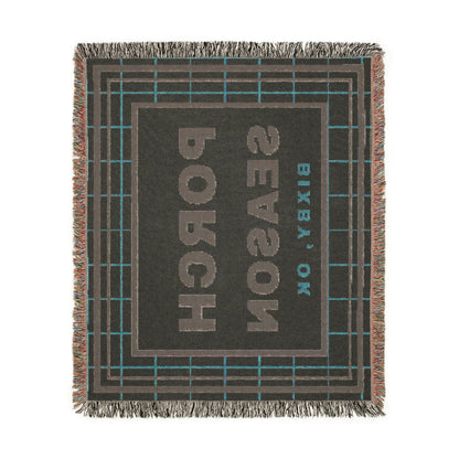 Porch Season Windowpane Woven Throw Blanket
