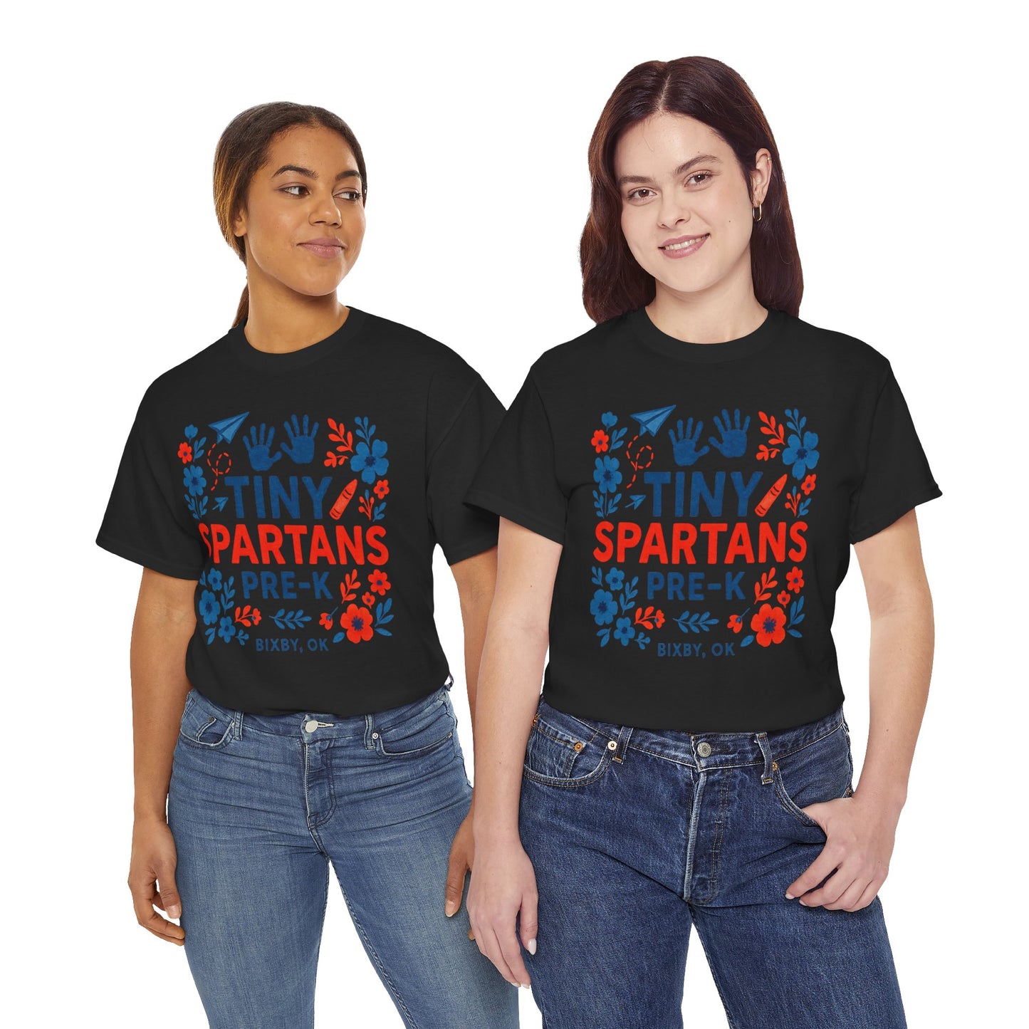 Floral Tiny Pre-K Spartan Gildan Tee