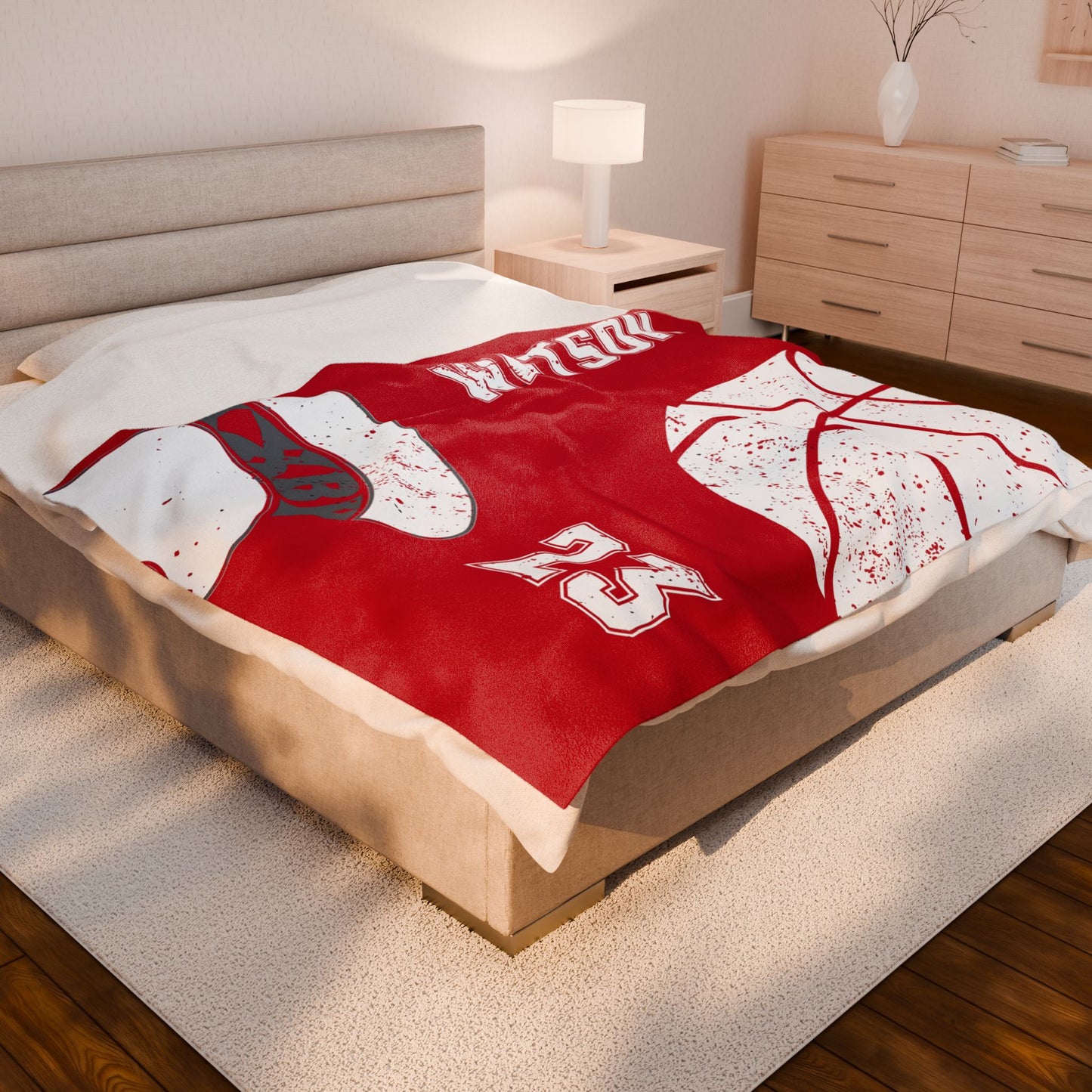 Spartan Basketball Velveteen Plush Blanket - Customized