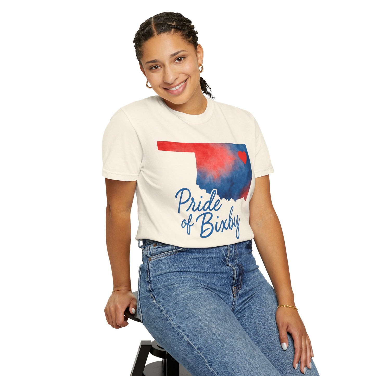 Pride of Bixby OK Watercolor Comfort Colors Tee