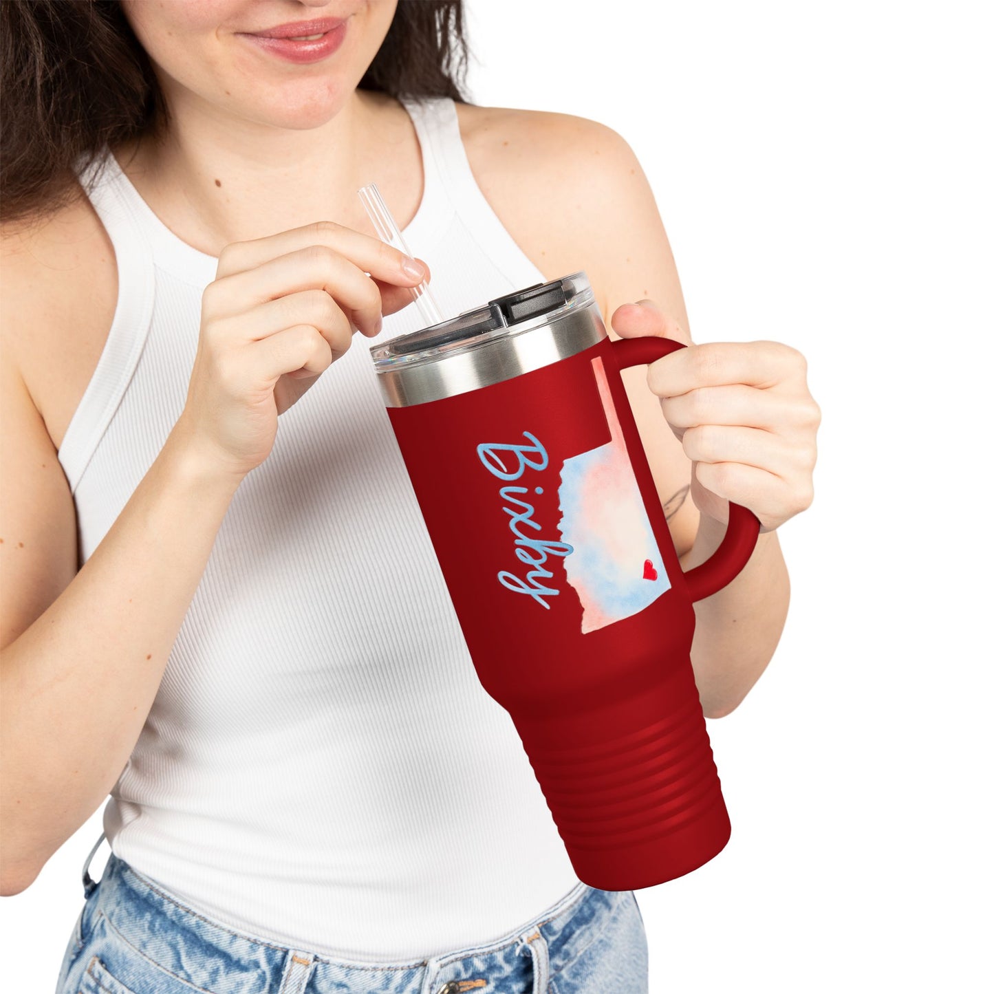 Bixby OK Watercolors 40 Ounce Insulated Travel Mug