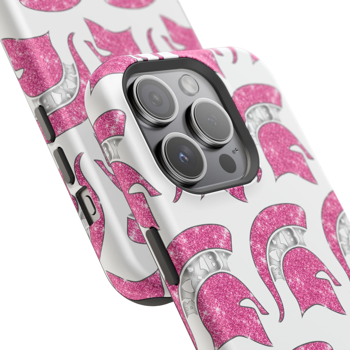 Bixby Spartan Pink Bling Logo Impact Resistant iPhone Case