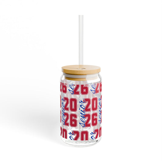 Bixby Spartan Senior Class 2026 Glass Sipper Cup