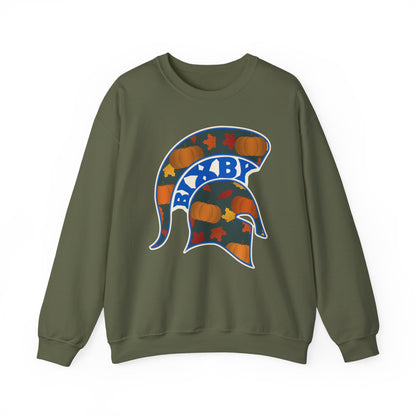 Bixby Spartans Pumpkin Patch Helmet Sweatshirt – Fall Game Day Crewneck