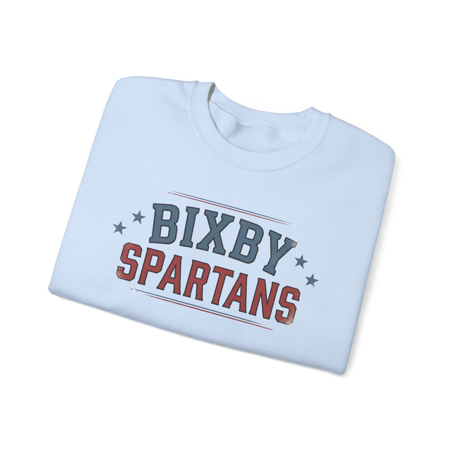 Bixby Spartans Vintage Distressed with Sleeve Print Spirit Sweatshirt