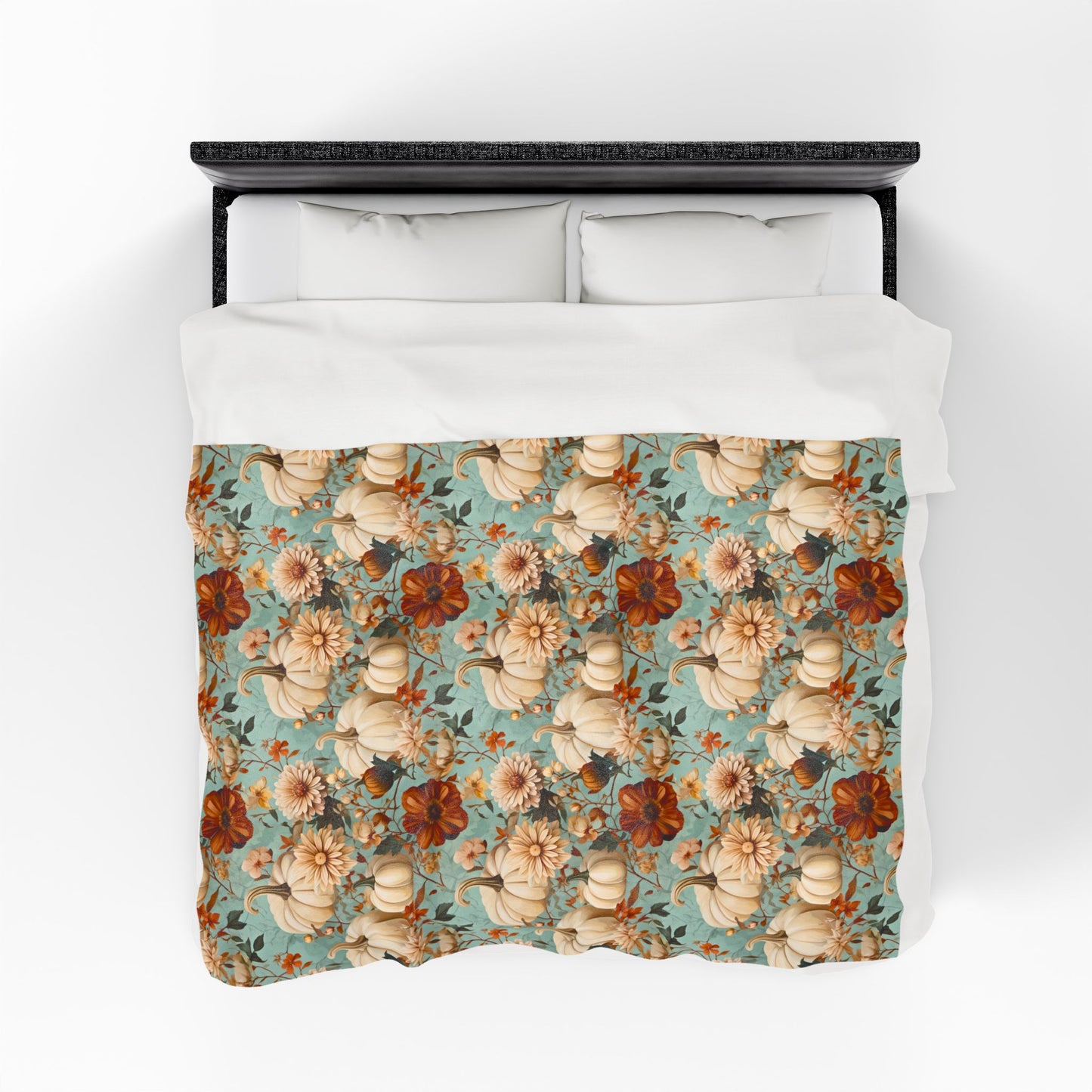 Autumn Floral Velveteen Plush Blanket
