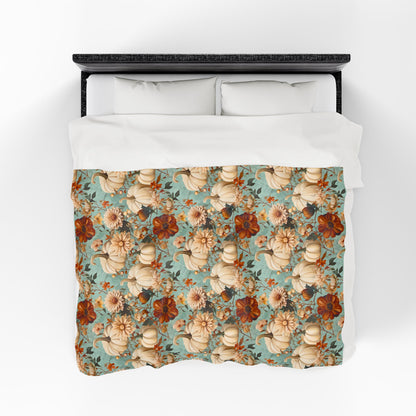Autumn Floral Velveteen Plush Blanket