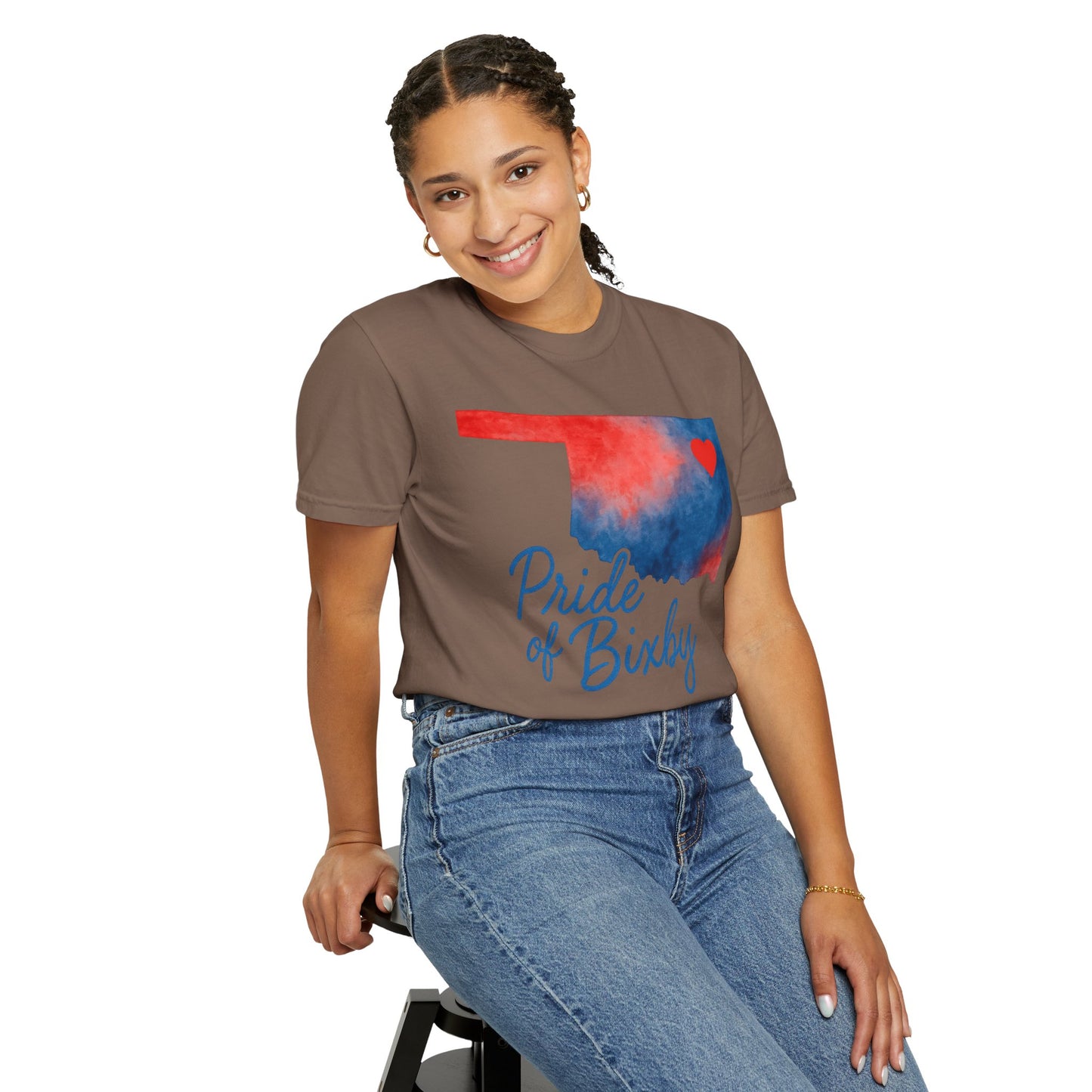 Pride of Bixby OK Watercolor Comfort Colors Tee