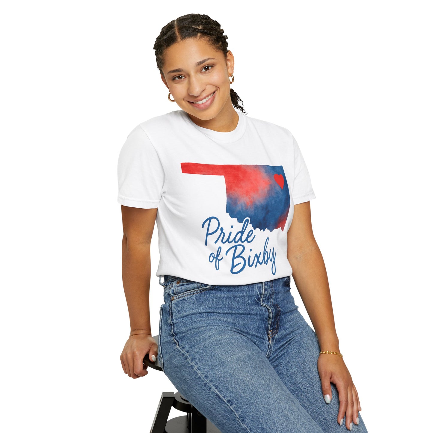 Pride of Bixby OK Watercolor Comfort Colors Tee