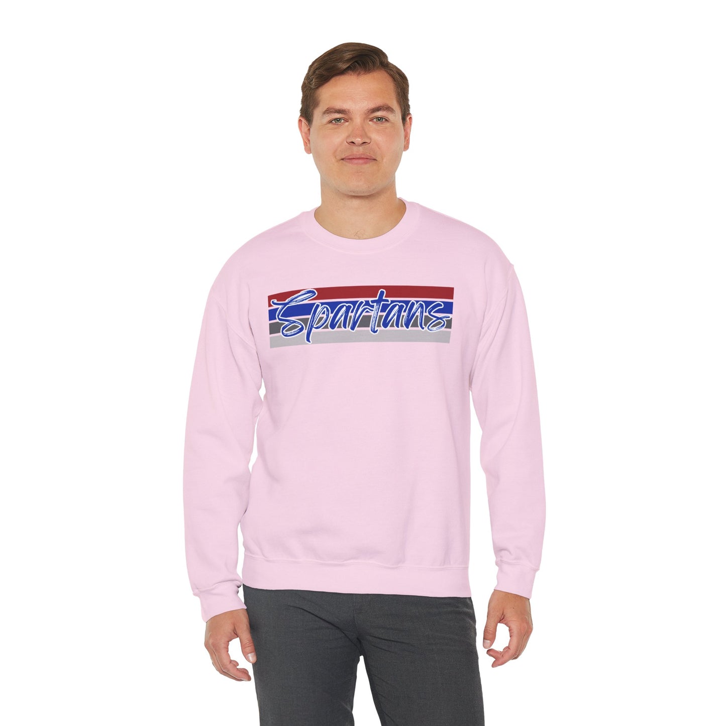 Spartans Cursive Print Crewneck Gildan Sweatshirt