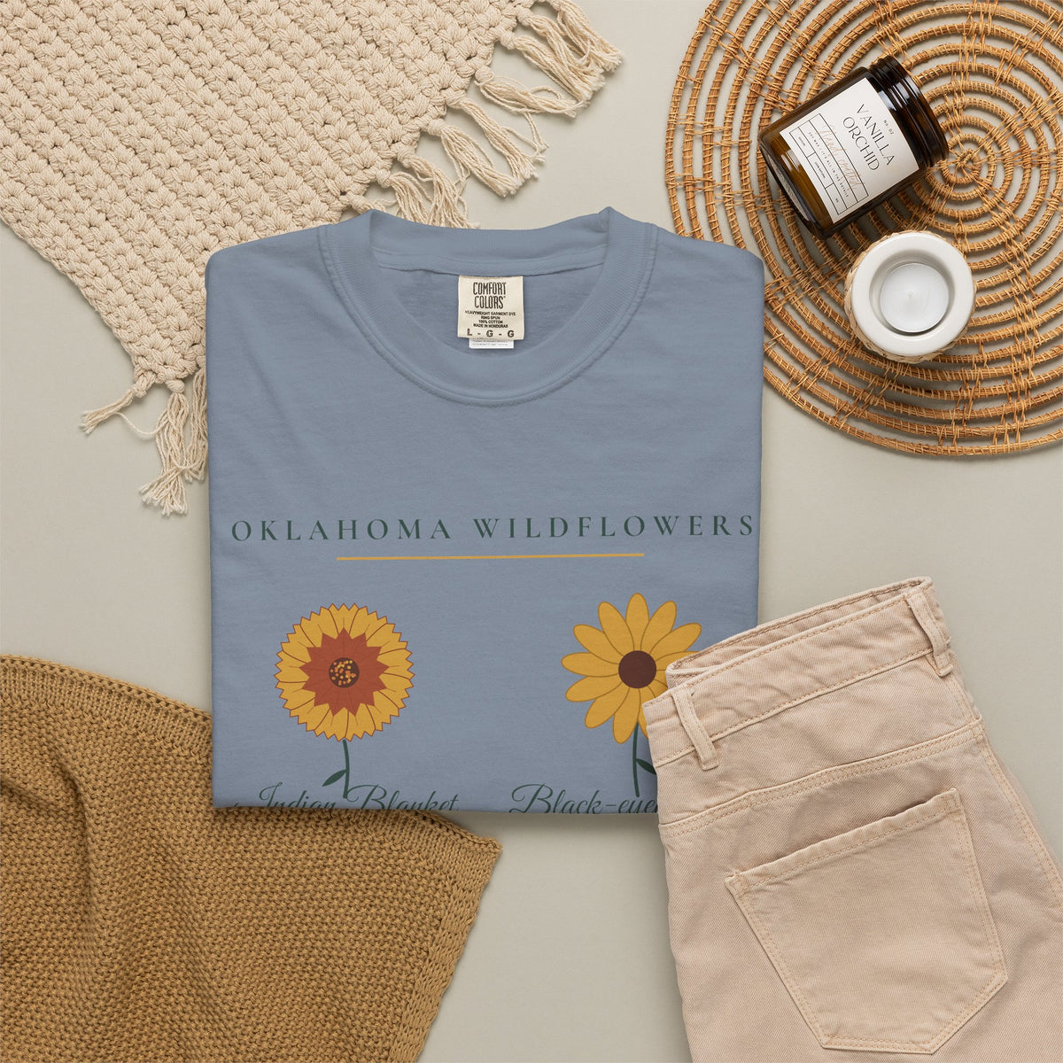 Oklahoma Wildflower Field Guide Tee | Comfort Colors