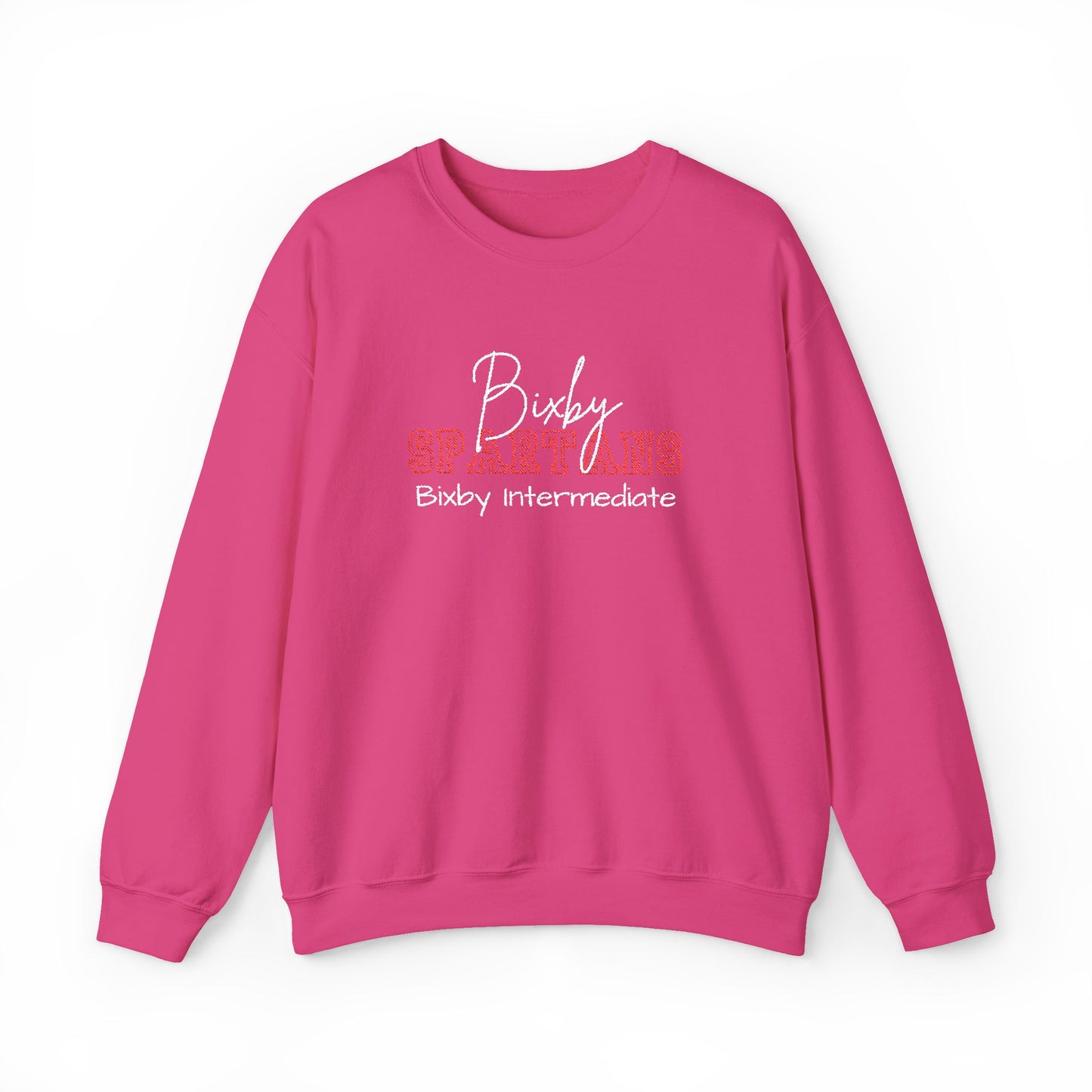 Personalized Embroidered Bixby Spartans Crewneck Sweatshirt