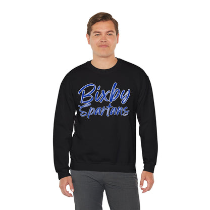 Bixby Spartans Cursive Print Gildan Sweatshirt