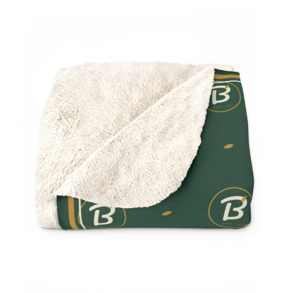 Leaf B Monogram Sherpa Blanket