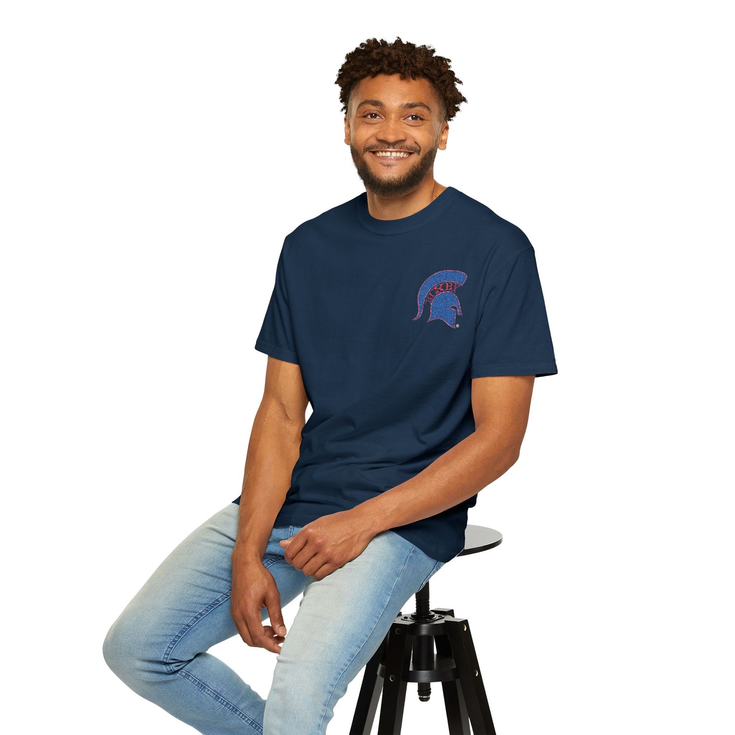 Bixby Spartan Red Embroidered Logo Comfort Colors Tee