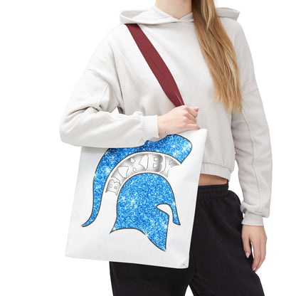 Bixby Spartans Blue Bling Polyester Tote Bag
