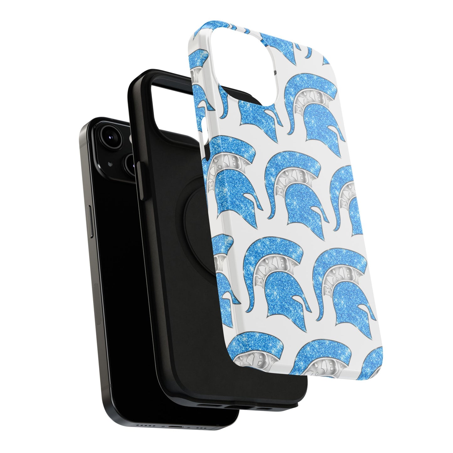 Bixby Spartan Blue Bling Logo Impact Resistant iPhone Case