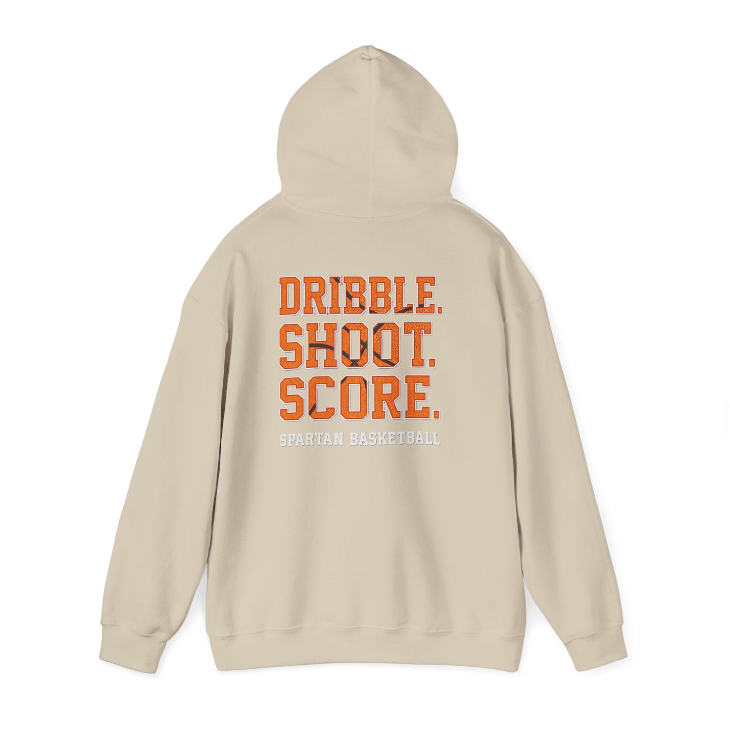 Dribble. Score. Shoot. Spartan Basketball Gildan Hoodie