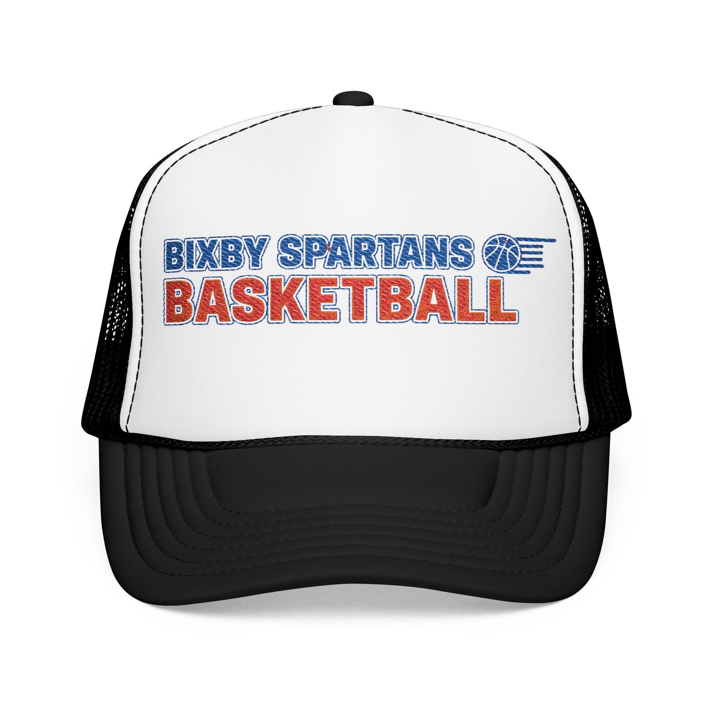 Bixby Spartan Basketball Embroidered Foam Trucker Hat