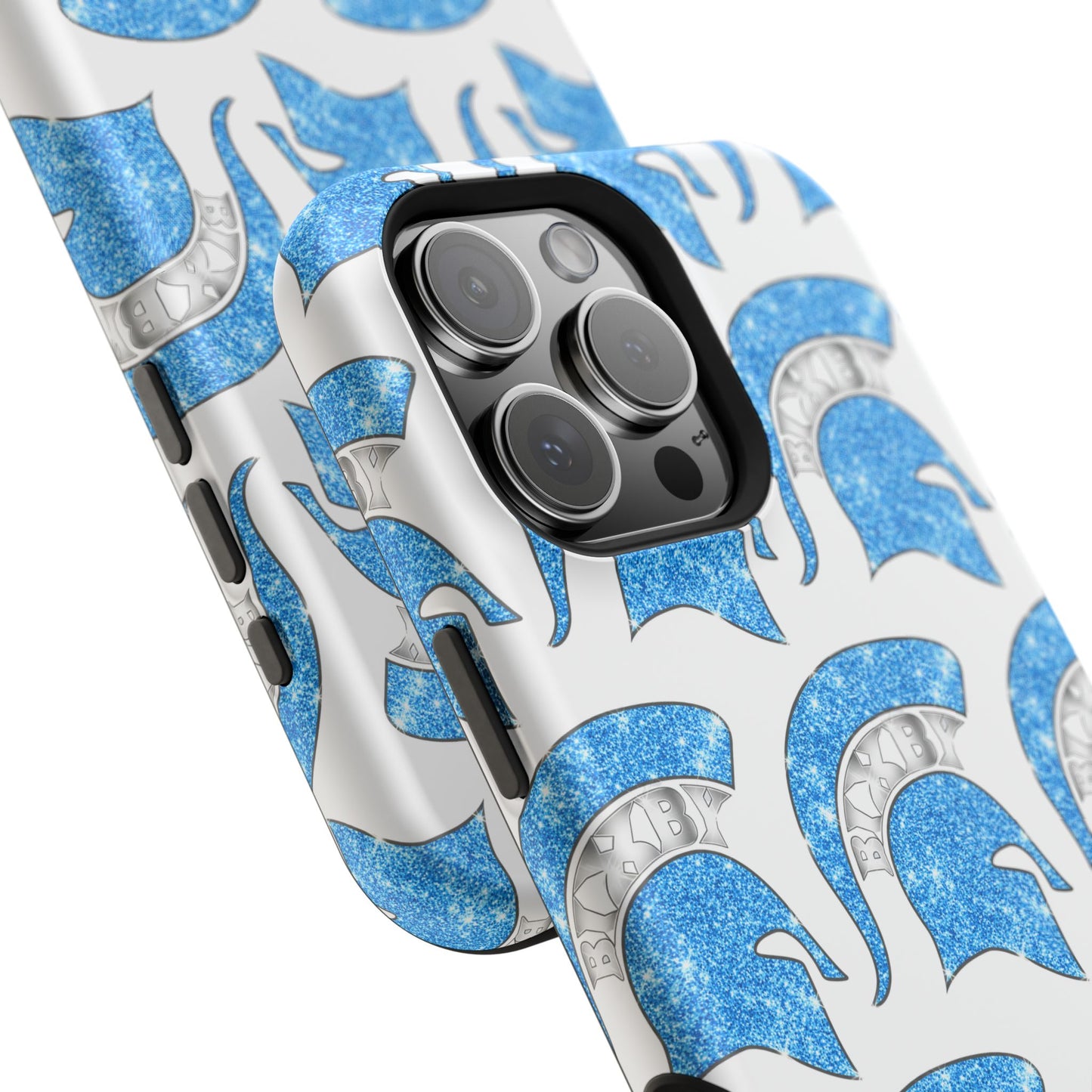 Bixby Spartan Blue Bling Logo Impact Resistant iPhone Case