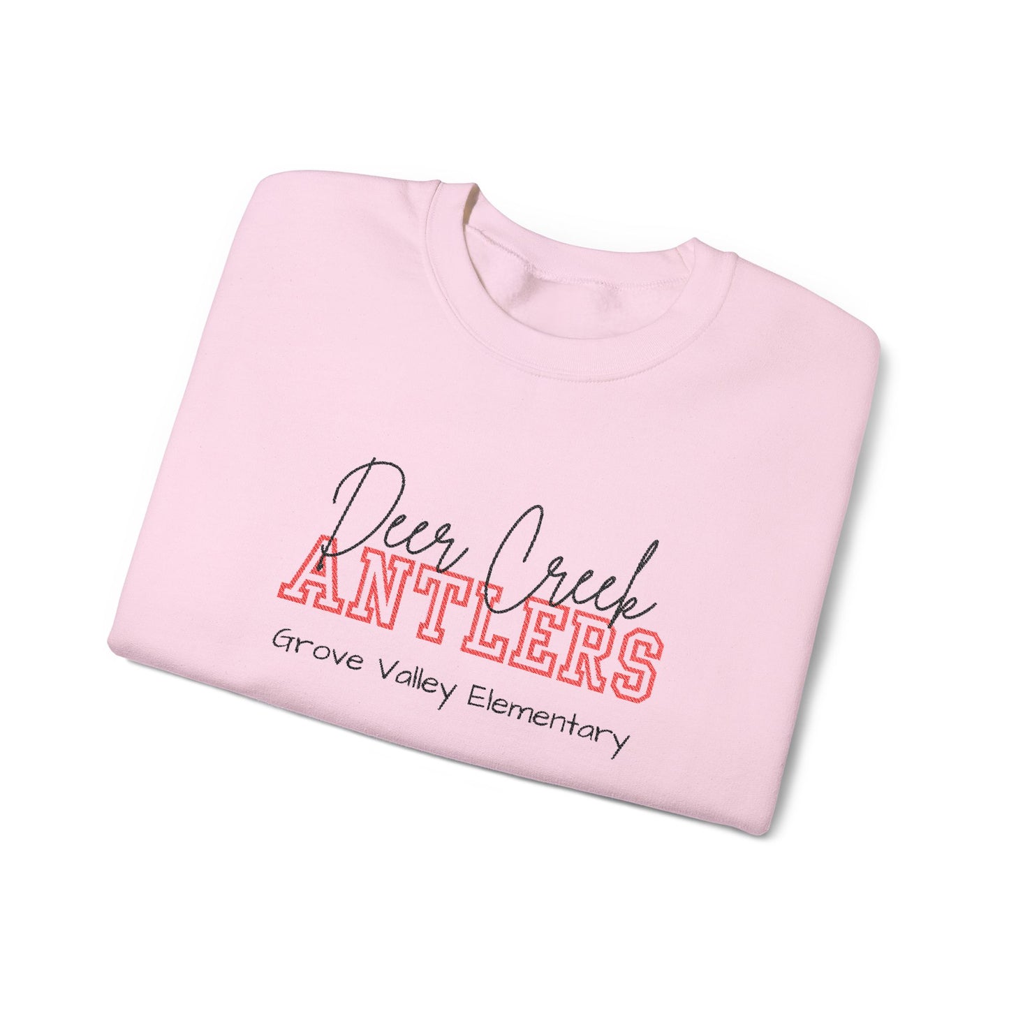 Personalized Embroidered Deer Creek Antlers Crewneck Sweatshirt