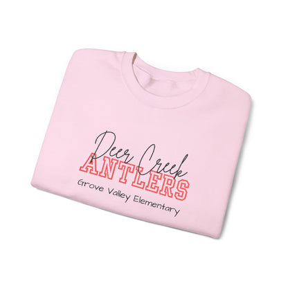 Personalized Embroidered Deer Creek Antlers Crewneck Sweatshirt