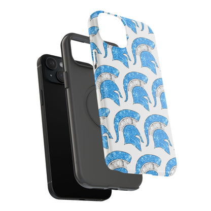 Bixby Spartan Blue Bling Logo Impact Resistant iPhone Case
