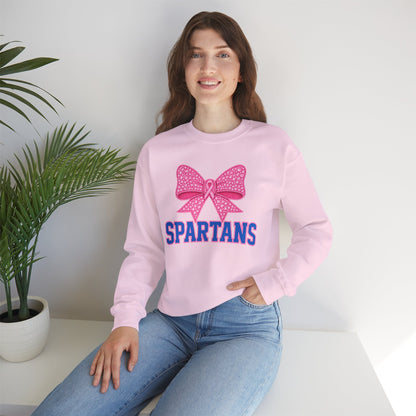 Spartan Pink Bow Cancer Awareness Gildan Sweatshirt