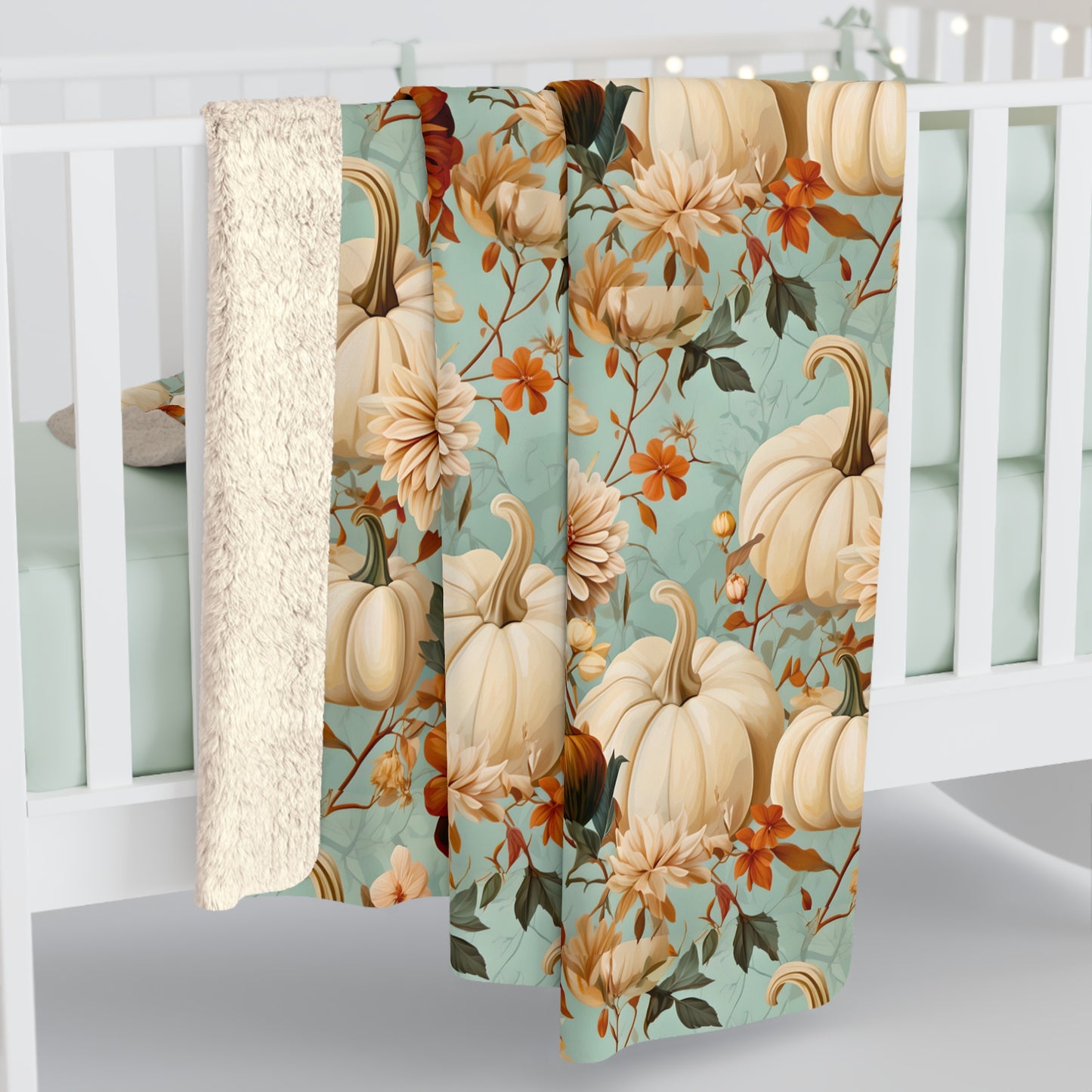 Autumn Floral Sherpa Blanket