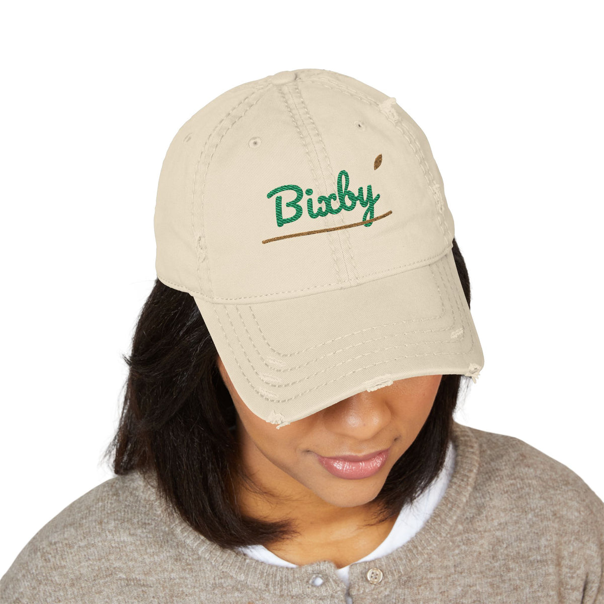 Bixby Garden Script Distressed Washed Dad Hat
