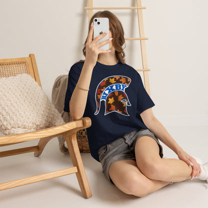 Bixby Spartans Fall Leaves Helmet Tee – Autumn Game Day Shirt