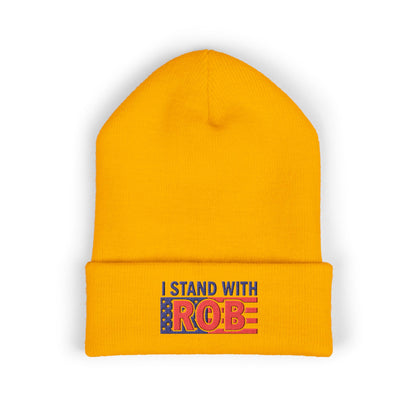 Patriotic Flag - I Stand With Rob Embroidered Beanie