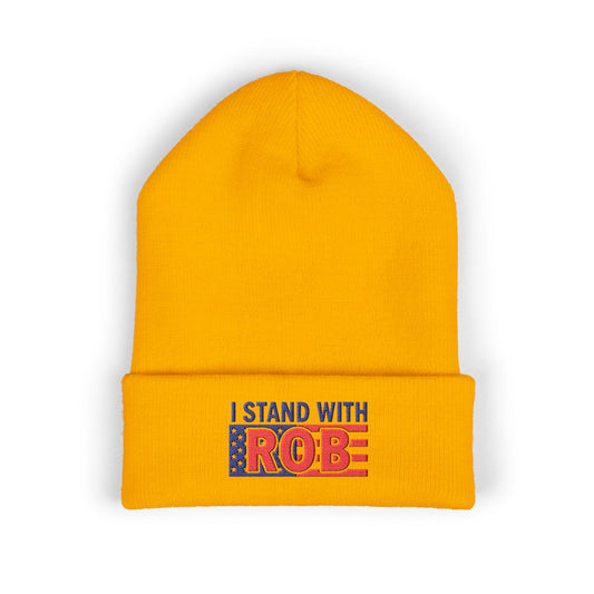 Patriotic Flag - I Stand With Rob Embroidered Beanie