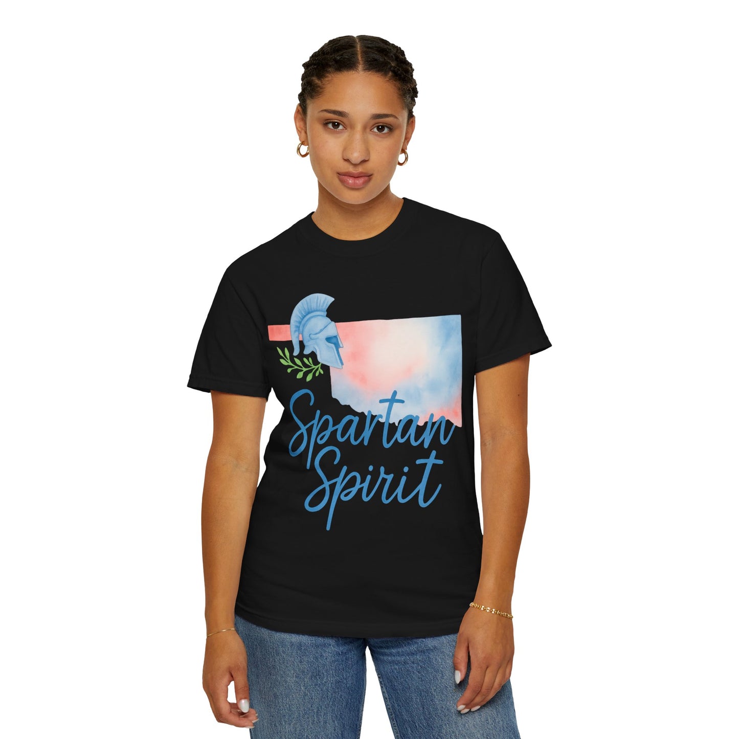 Spartan Spirit Bixby OK Watercolor Comfort Colors Tee