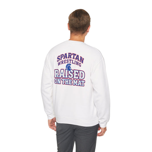 Raised On The Mat Spartan Wrestling Gildan Sweatshirt