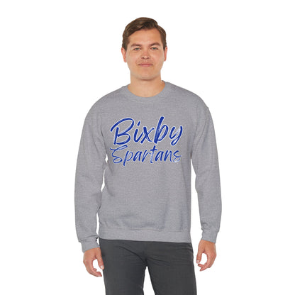 Bixby Spartans Cursive Print Gildan Sweatshirt