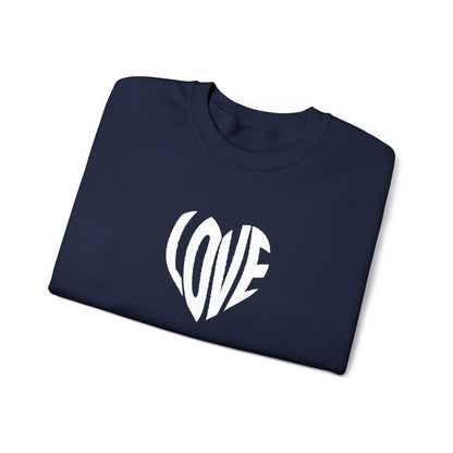 Embroidered Love Heart Gildan Sweatshirt with Dual Sleeve Embroidery