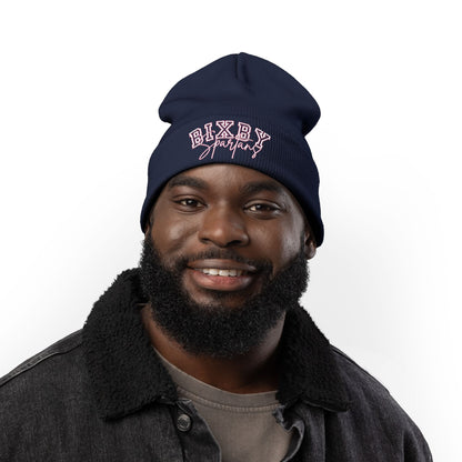 Embroidered Pink Font Bixby Spartans Beanie