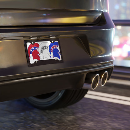 Bixby Spartan Logo Red White and Blue Vanity Plate
